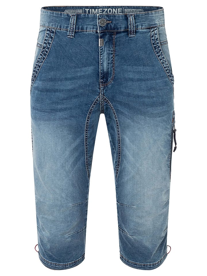 Kraťasy Timezone Blau 436168 Jeans-Caprihose in Blau - 5