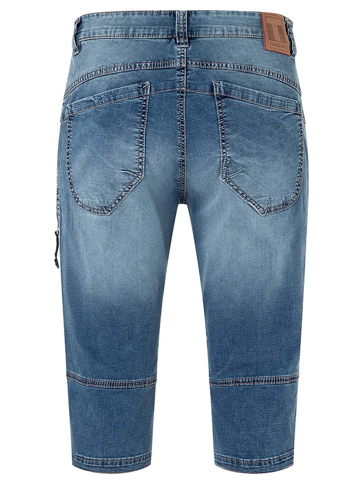 Kraťasy Timezone Blau 436168 Jeans-Caprihose in Blau - 6