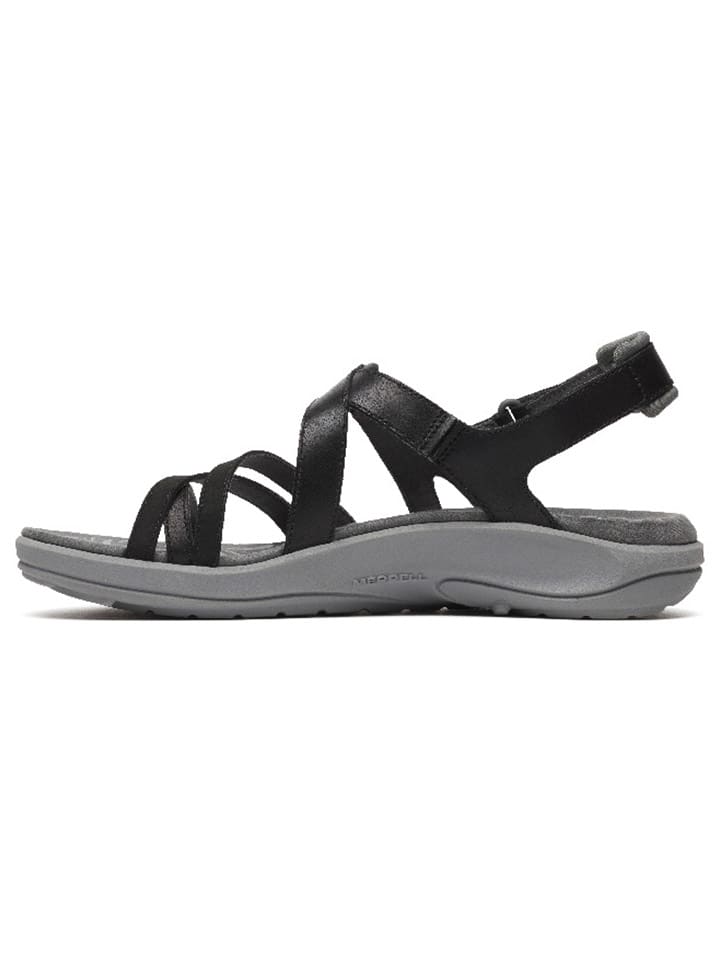 Sandály Merrell Schwarz/ Grau 2167677 Leder-Sandalen "Harbor Backstrap" in Schwarz/ Grau - 2