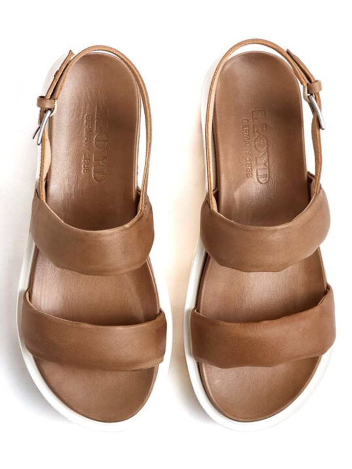 Sandály LLOYD Hellbraun 5203612 Leder-Plateausandalen in Hellbraun - 4
