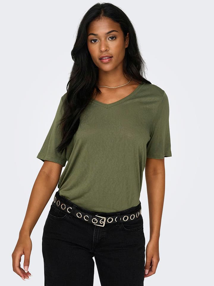 Tričko ONLY Khaki 6685440 Shirt "Elise" in Khaki - 4