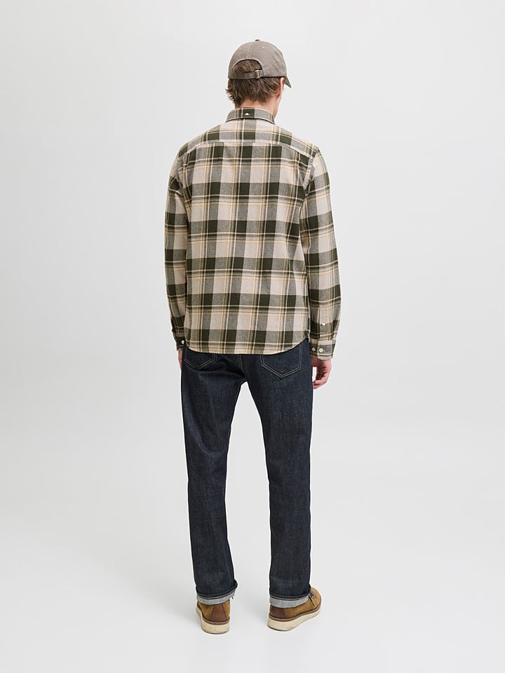 Košeľa Jack & Jones Dunkelgrün/ Beige 7975563 Hemd in Dunkelgrün/ Beige - 3