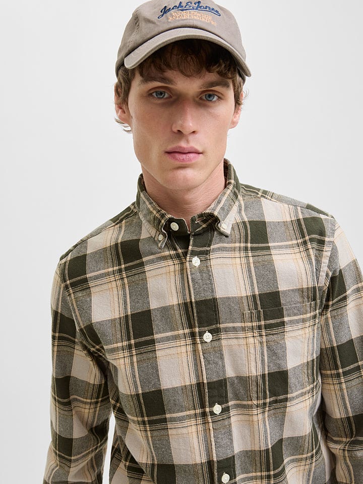 Košeľa Jack & Jones Dunkelgrün/ Beige 7975563 Hemd in Dunkelgrün/ Beige - 6