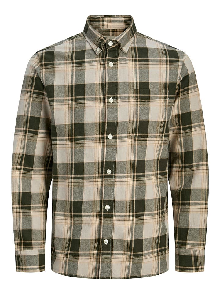 Košeľa Jack & Jones Dunkelgrün/ Beige 7975563 Hemd in Dunkelgrün/ Beige - 7