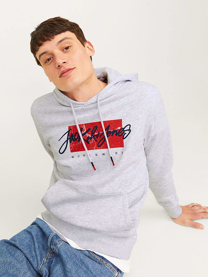 Mikina Jack & Jones Hellgrau 3428486 Hoodie "Whitley" in Hellgrau - 4