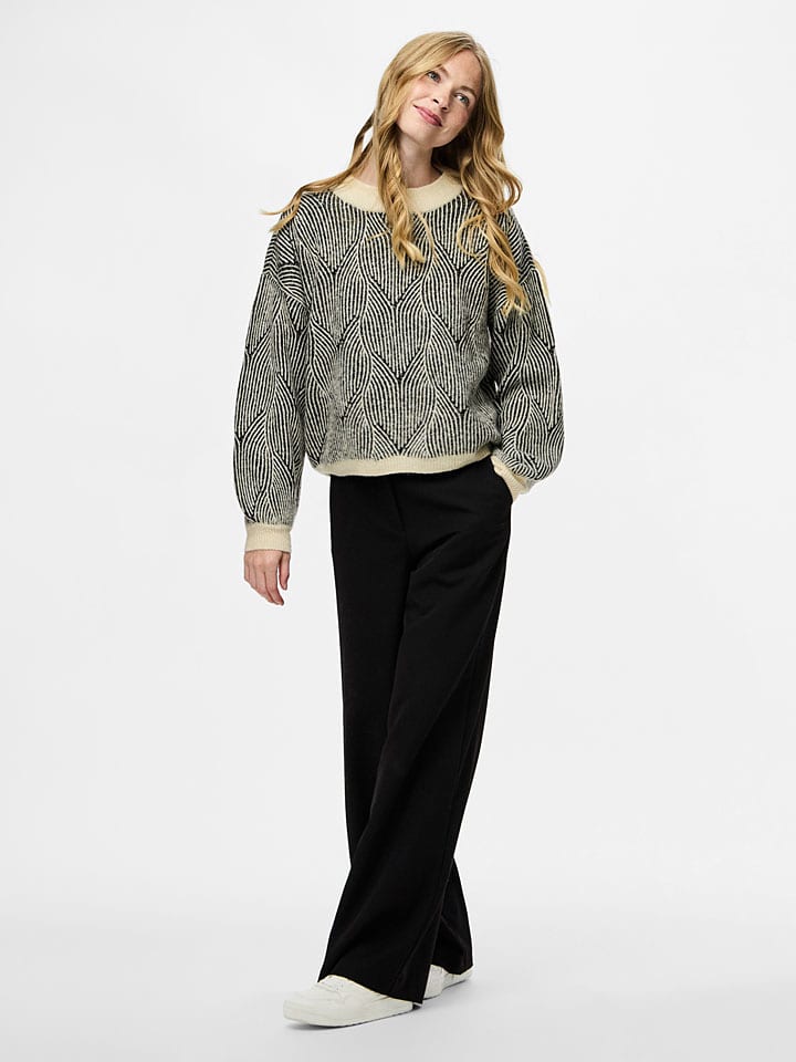 Sveter Pieces Schwarz/ Beige 150103 Pullover "Pcjenna" in Schwarz/ Beige - 2