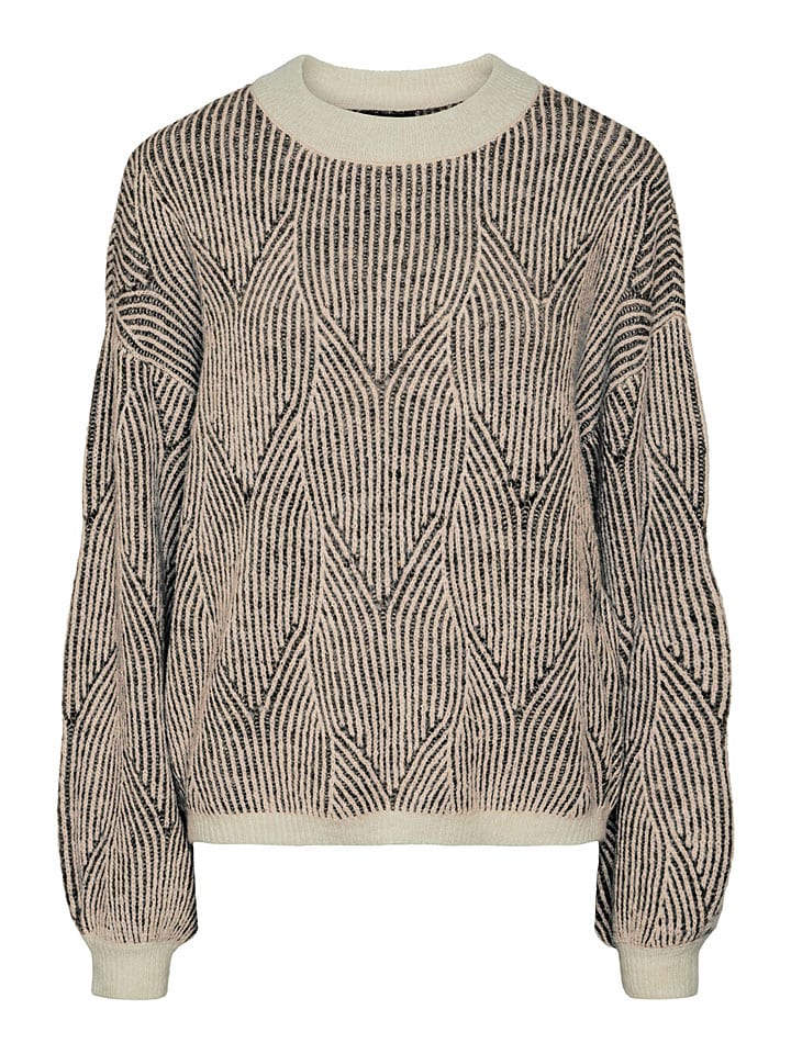 Sveter Pieces Schwarz/ Beige 150103 Pullover "Pcjenna" in Schwarz/ Beige - 6