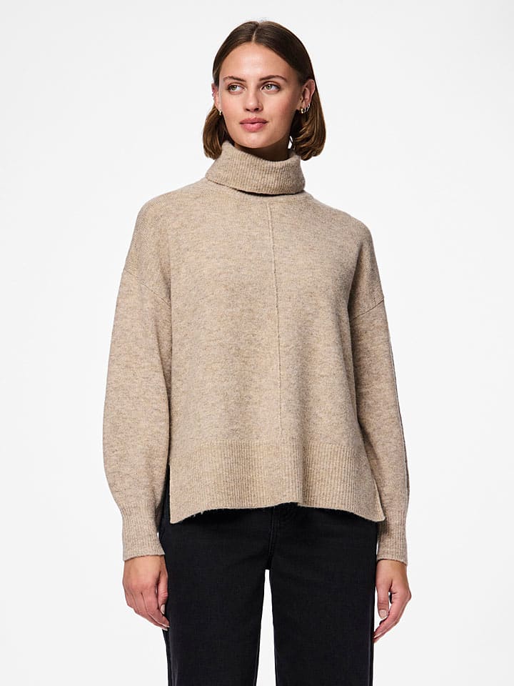 Sveter Pieces Beige 9820098 Rollkragenpullover in Beige - 1