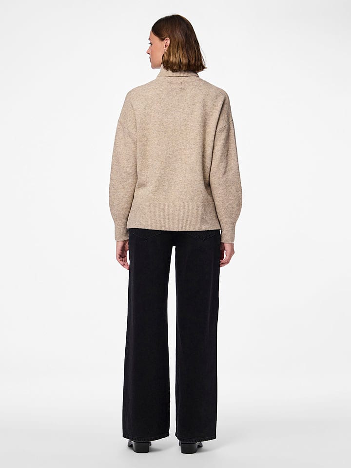 Sveter Pieces Beige 9820098 Rollkragenpullover in Beige - 3
