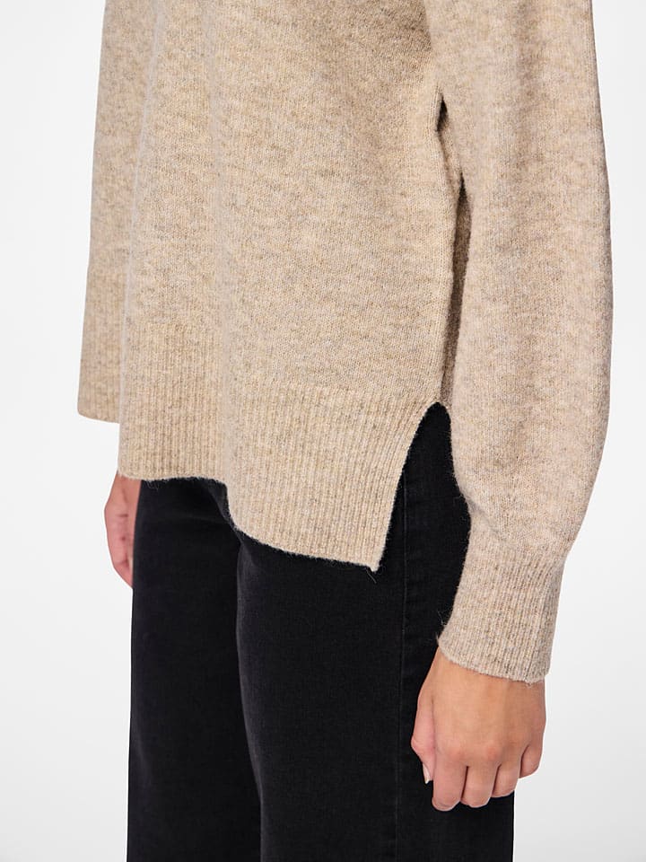 Sveter Pieces Beige 9820098 Rollkragenpullover in Beige - 5