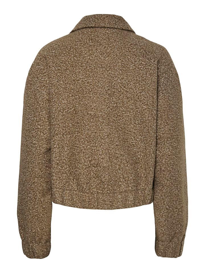 Dámska bunda Pieces Camel 7945528 Teddyjacke "Pcnadia" in Camel - 8