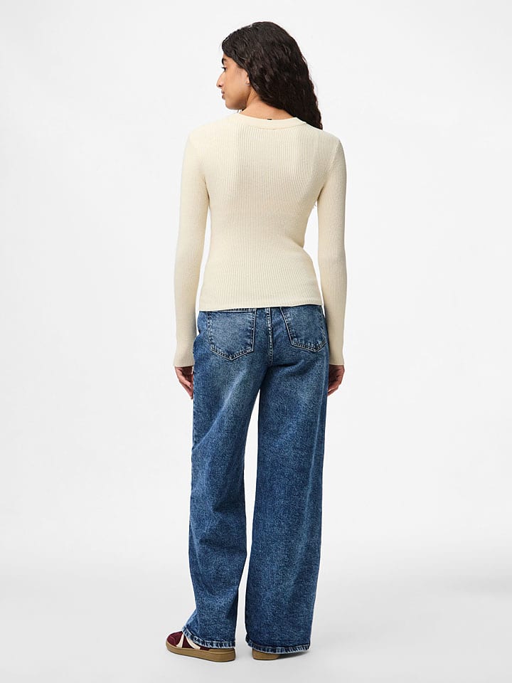 Pieces Creme 2421788 Longsleeve "Pcmira" in Creme - 2