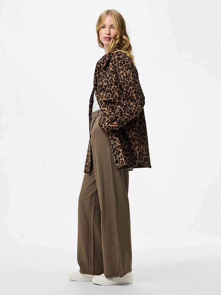 Dámska bunda Pieces Camel/ Schwarz 1217462 Hemdjacke "Pcsaga" in Camel/ Schwarz - 2