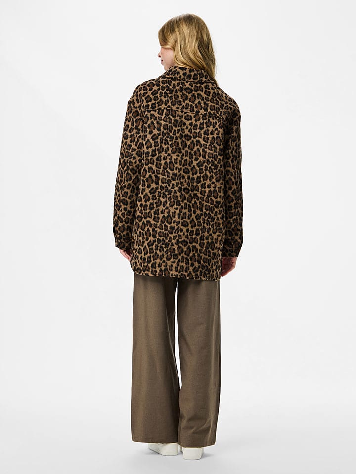Dámska bunda Pieces Camel/ Schwarz 1217462 Hemdjacke "Pcsaga" in Camel/ Schwarz - 3