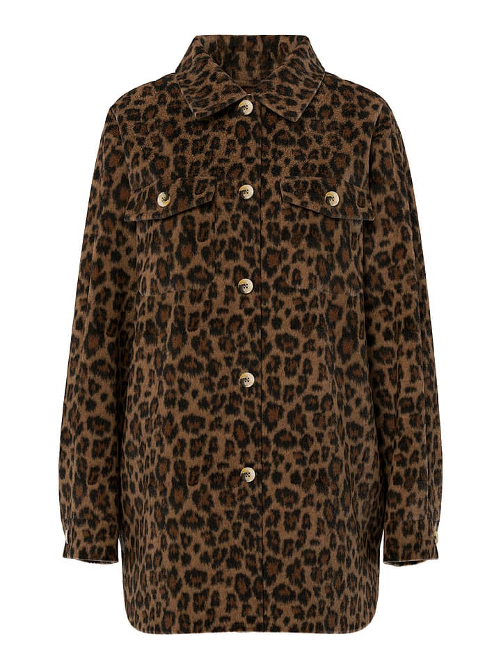Dámska bunda Pieces Camel/ Schwarz 1217462 Hemdjacke "Pcsaga" in Camel/ Schwarz - 7
