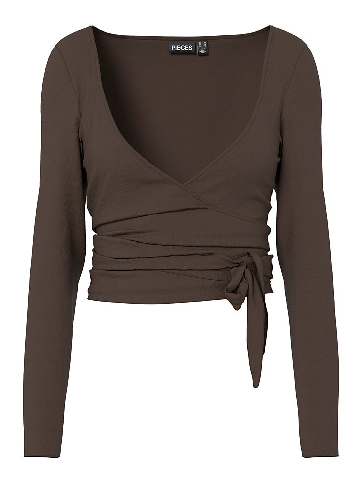 Pieces Dunkelbraun 321223 Longsleeve "Pcroya" in Dunkelbraun - 5