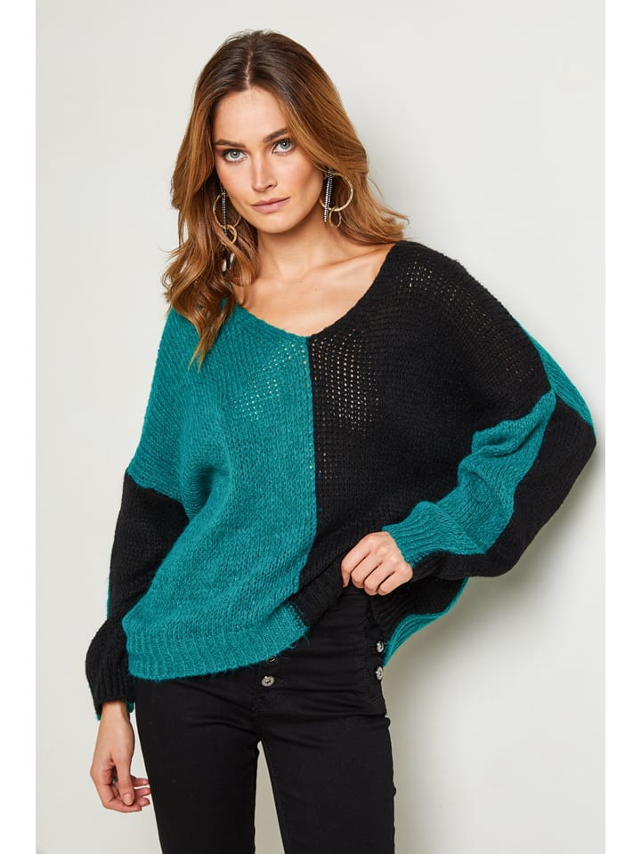 Sveter Joséfine Schwarz/ Türkis 6832061 Pullover "Josef" in Schwarz/ Türkis - 1