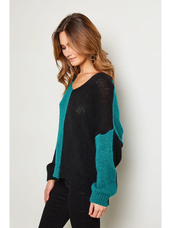 Sveter Joséfine Schwarz/ Türkis 6832061 Pullover "Josef" in Schwarz/ Türkis - 2