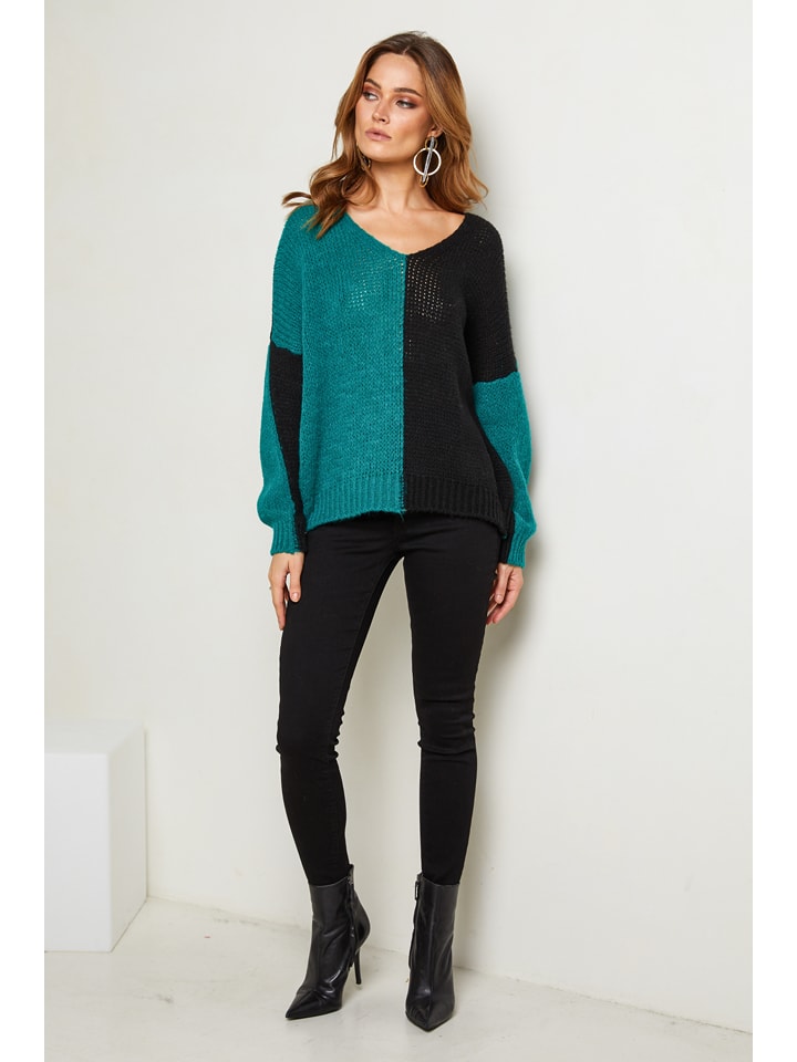 Sveter Joséfine Schwarz/ Türkis 6832061 Pullover "Josef" in Schwarz/ Türkis - 5