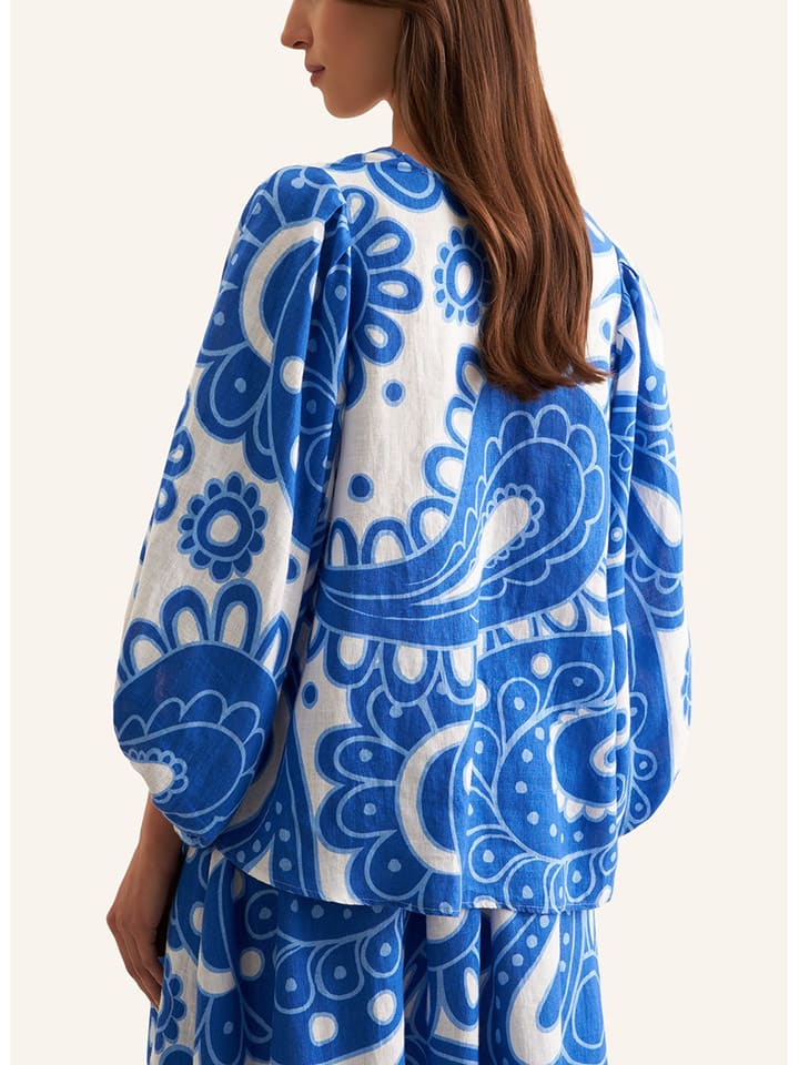 Seidensticker Blau/ Weiß 6674355 Bluse in Blau/ Weiß - 2