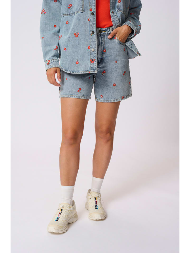 Kraťasy Kaffe Hellblau 528380 Jeans-Shorts in Hellblau - 2