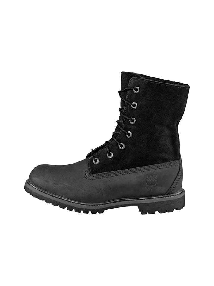 Topánky Timberland Schwarz/ Grau 221477 Leder-Winterstiefel "Authentics Teddy" in Schwarz/ Grau - 1