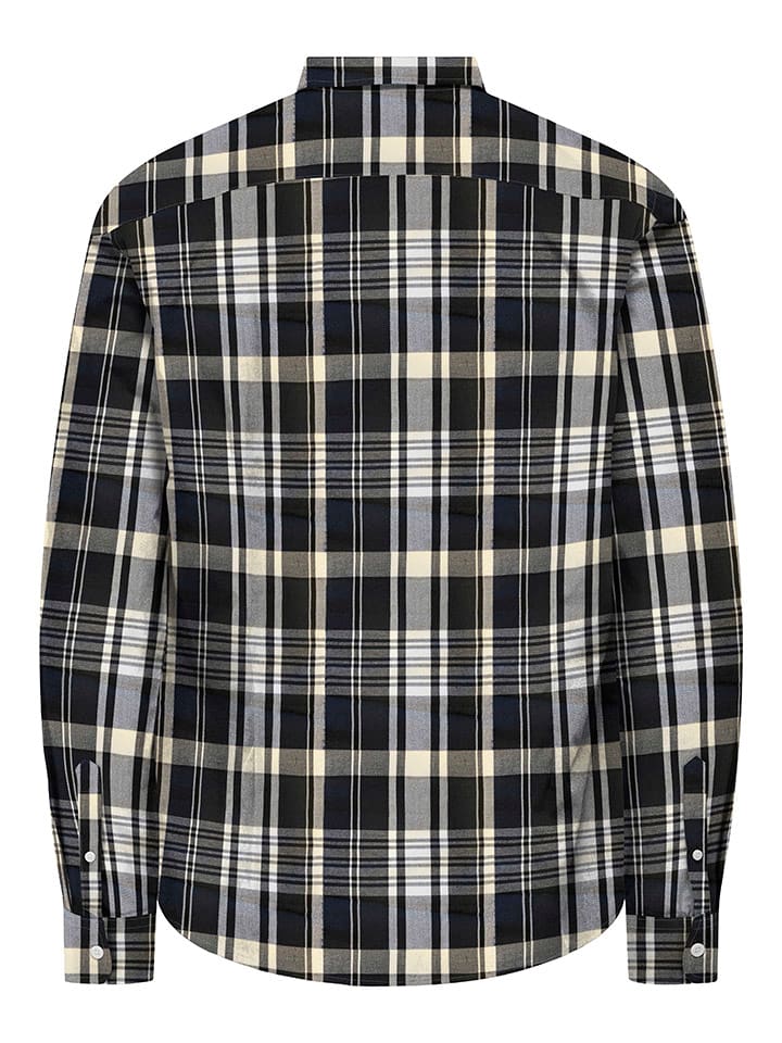 Košeľa ONLY & SONS Schwarz/ Weiß 8144472 Hemd "Skim" in Schwarz/ Weiß - 2