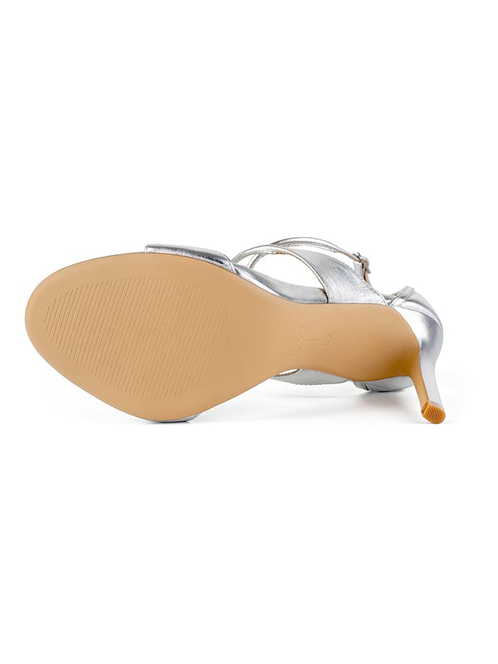 loft37 Silber 570521 Leder-Sandaletten in Silber - 4