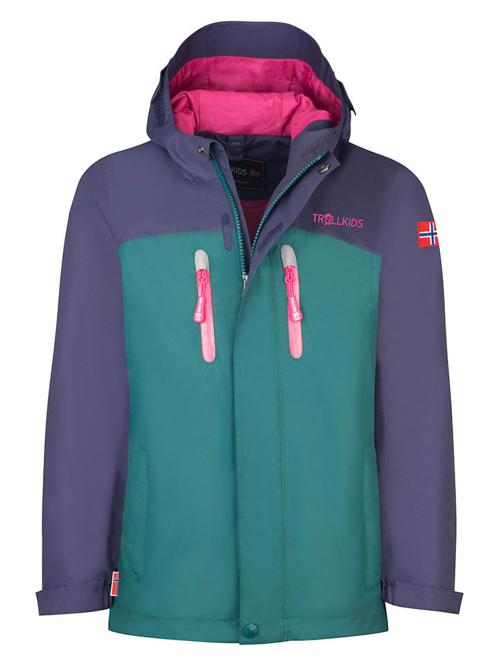 Trollkids Lila/ Petrol 417721 3in1-Funktionsjacke "Bryggen" in Lila/ Petrol - 3