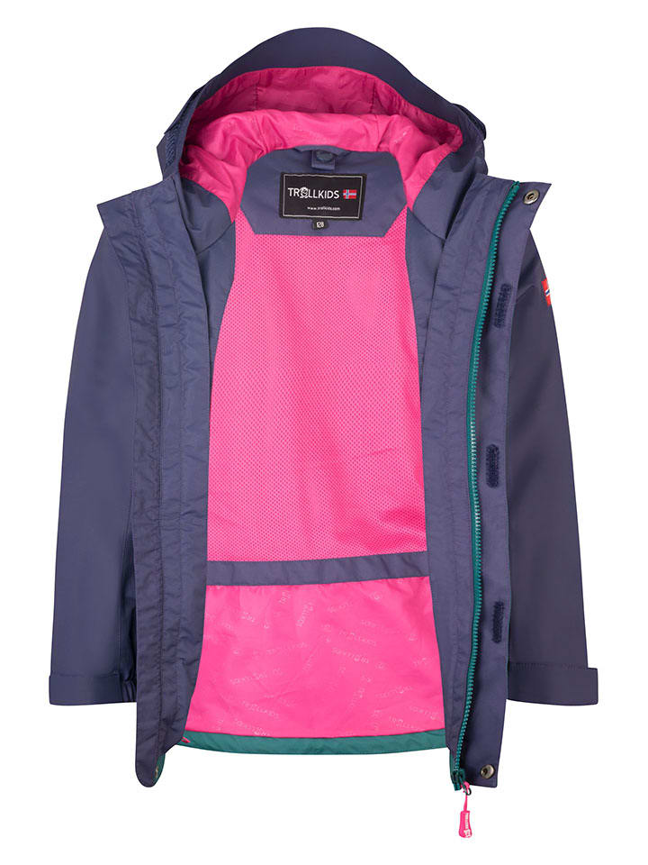 Trollkids Lila/ Petrol 417721 3in1-Funktionsjacke "Bryggen" in Lila/ Petrol - 7