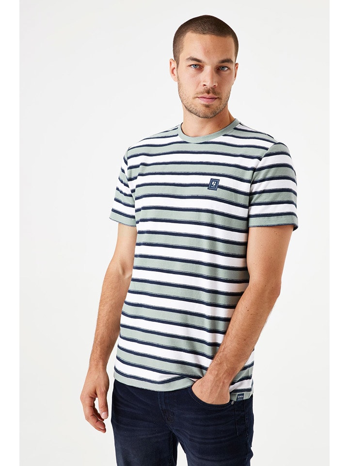 Tričko Garcia Grün/ Dunkelblau/ Weiß 3250107 Shirt in Grün/ Dunkelblau/ Weiß - 3