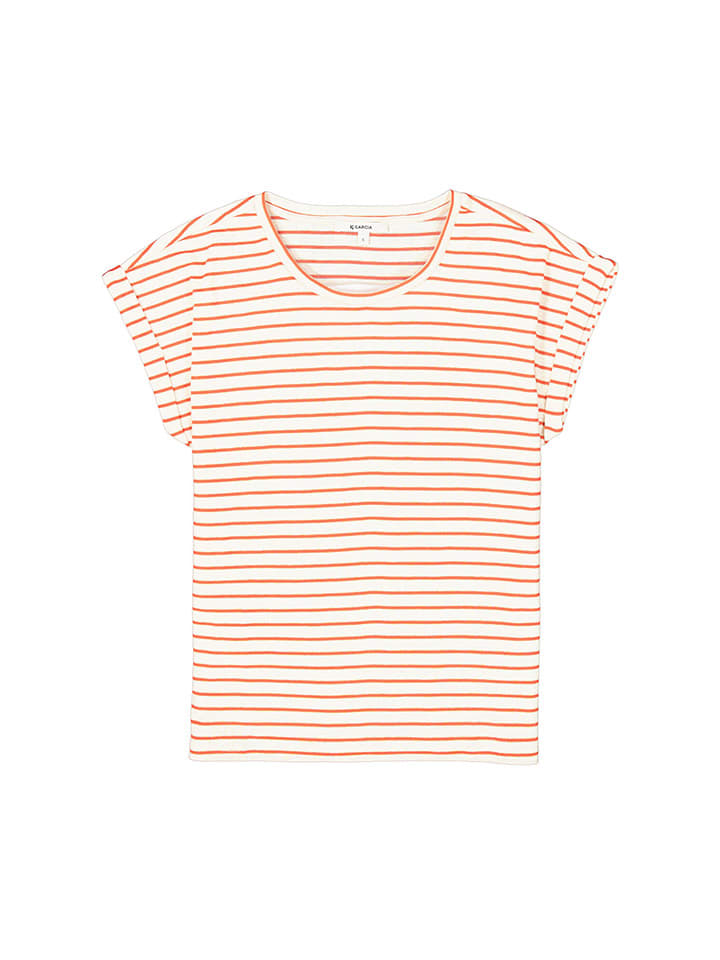 Tričko Garcia Weiß/ Rosa 4879139 Shirt in Weiß/ Rosa - 5