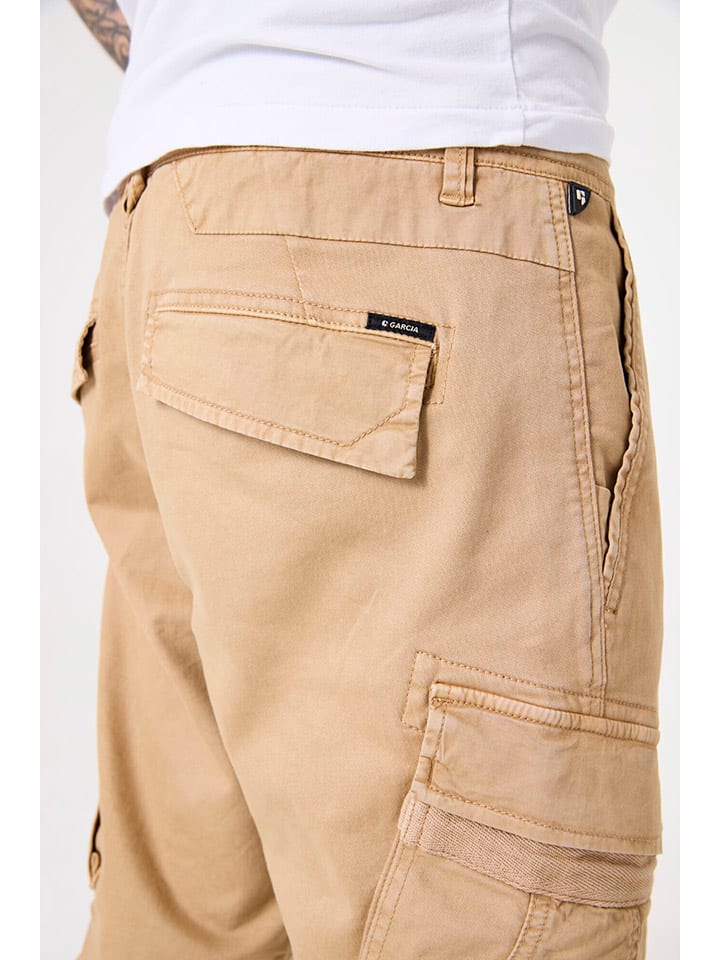 Nohavice Garcia Beige 5222330 Cargohose in Hellbraun - 4