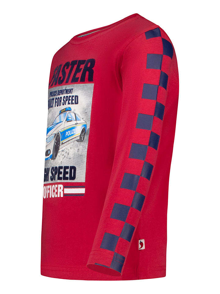 Tričko Salt and Pepper Rot 754379 Longsleeve "Police" in Rot - 3