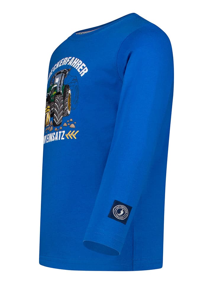 Tričko Salt and Pepper Blau 9599473 Longsleeve "Tractor" in Blau - 3