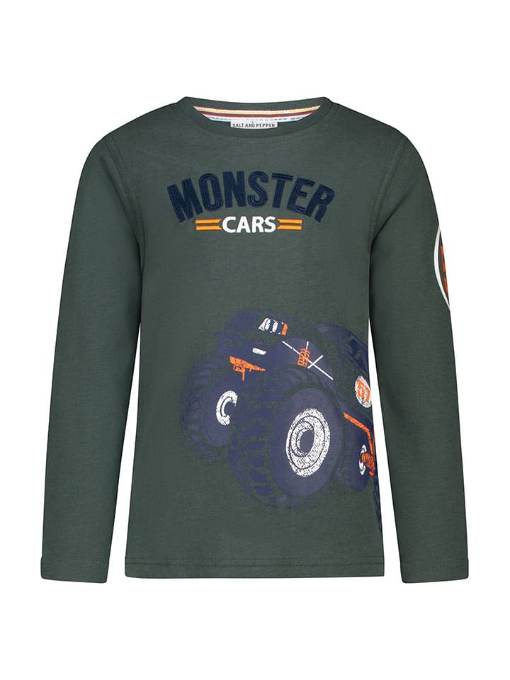 Tričko Salt and Pepper Khaki 6981671 Longsleeve "Monster cars" in Khaki - 1