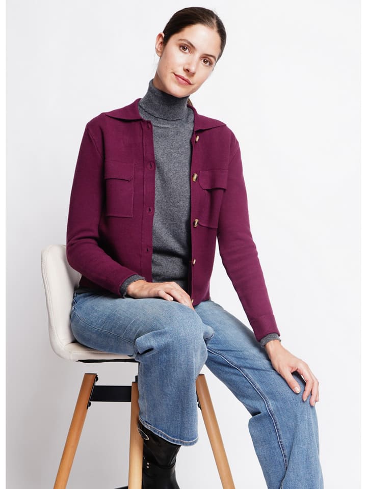 Sveter William de Faye Pflaume 6434336 Cardigan in Pflaume - 3