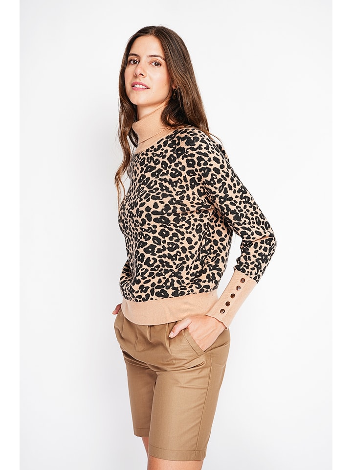 Sveter William de Faye Camel/ Schwarz 5208340 Rollkragenpullover in Camel/ Schwarz - 2