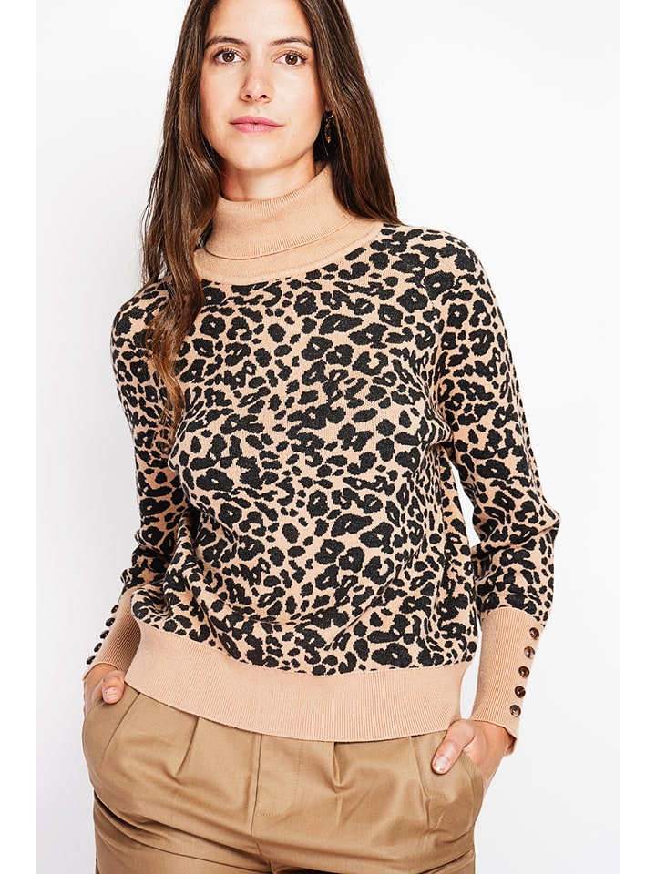 Sveter William de Faye Camel/ Schwarz 5208340 Rollkragenpullover in Camel/ Schwarz - 4