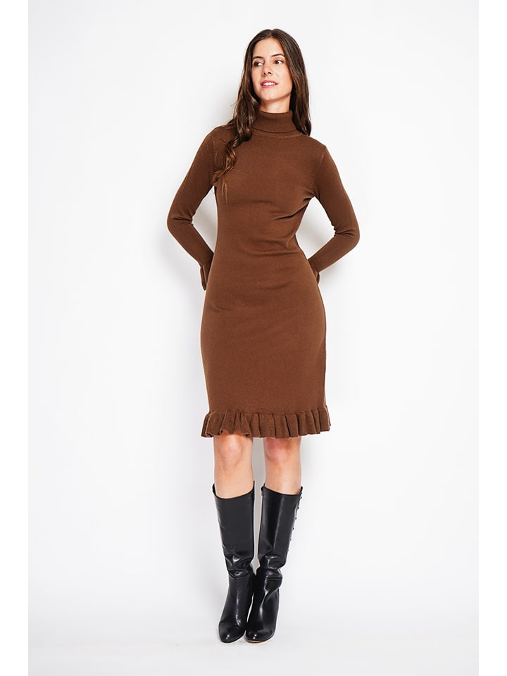Šaty William de Faye Cognac 294721 Strickkleid in Cognac - 2