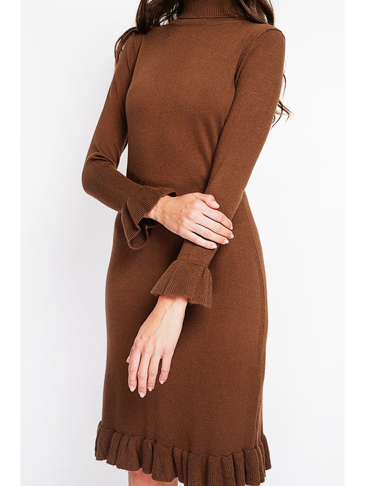 Šaty William de Faye Cognac 294721 Strickkleid in Cognac - 4