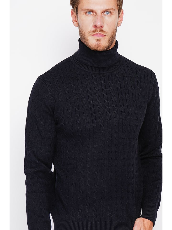 Sveter William de Faye Schwarz 220455 Rollkragenpullover in Schwarz - 4