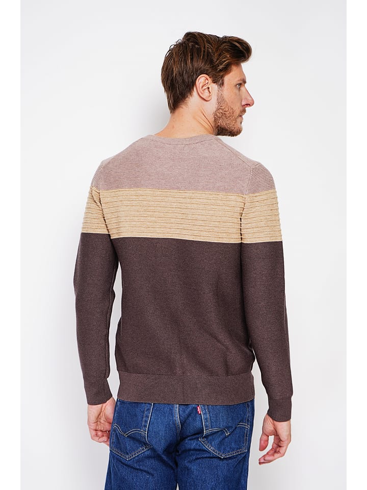 Sveter William de Faye Dunkelbraun/ Beige 6638320 Pullover in Dunkelbraun/ Beige - 3
