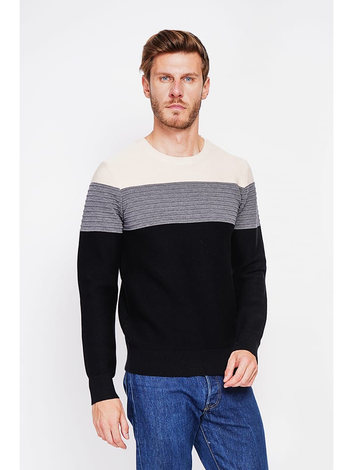 Sveter William de Faye Schwarz/ Grau/ Creme 5554028 Pullover in Schwarz/ Grau/ Creme - 2