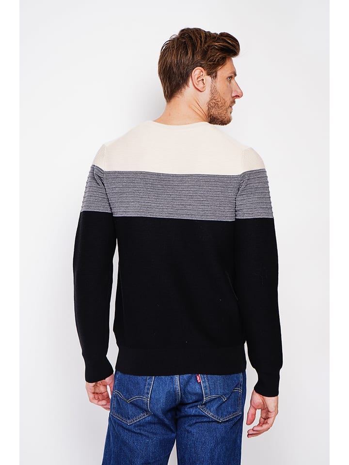 Sveter William de Faye Schwarz/ Grau/ Creme 5554028 Pullover in Schwarz/ Grau/ Creme - 3