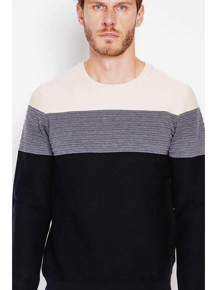 Sveter William de Faye Schwarz/ Grau/ Creme 5554028 Pullover in Schwarz/ Grau/ Creme - 4