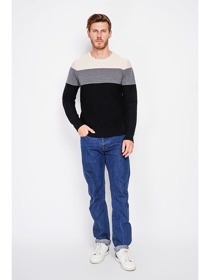 Sveter William de Faye Schwarz/ Grau/ Creme 5554028 Pullover in Schwarz/ Grau/ Creme - 5
