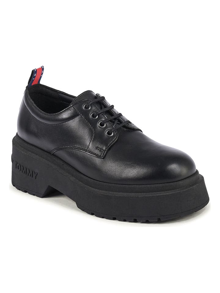 Topánky Tommy Hilfiger Shoes Schwarz 2413324 Leder-Schnürschuhe in Schwarz - 2