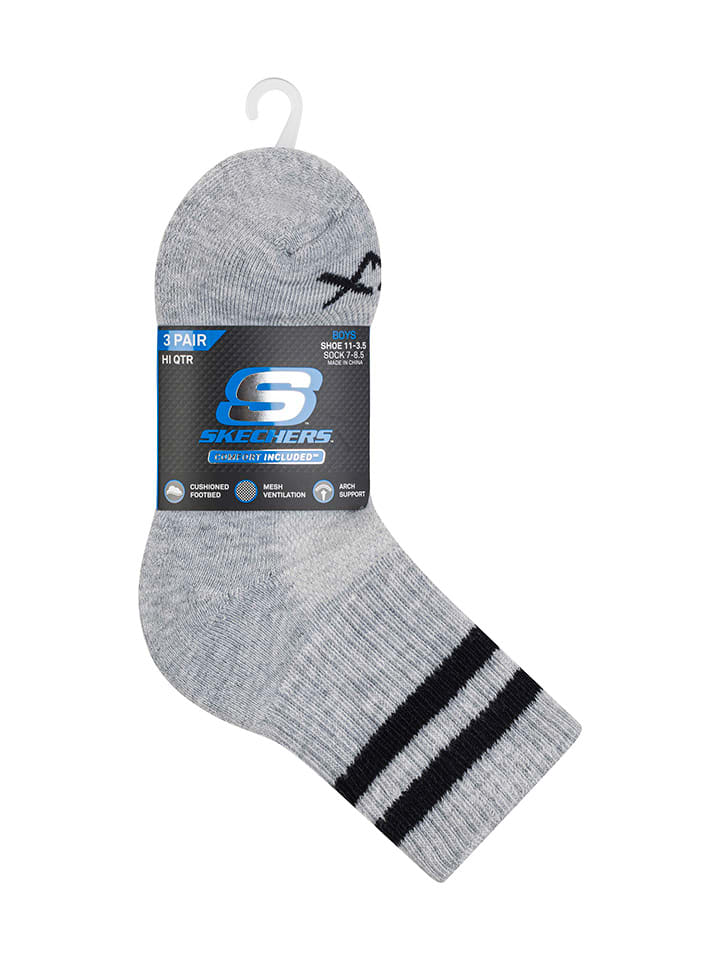 Skechers Schwarz/ Anthrazit/ Grau 721033 3er-Set: Socken in Schwarz/ Anthrazit/ Grau - 2