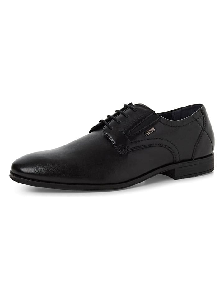 Topánky s.Oliver Schwarz 2947986 Leder-Schnürschuhe in Schwarz - 3